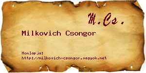 Milkovich Csongor névjegykártya