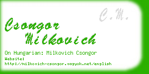 csongor milkovich business card